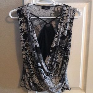 Black and white dressy tank